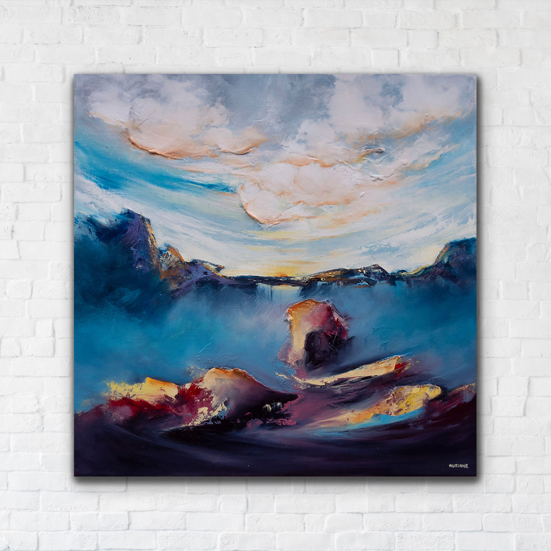 Œuvre originale à l'huile sur toile de lin montée sur châssis en bois.