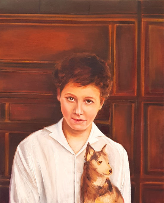 Karenina - Portrait of Elise Mathilde van Beuningen with small dog (aged ± 32)