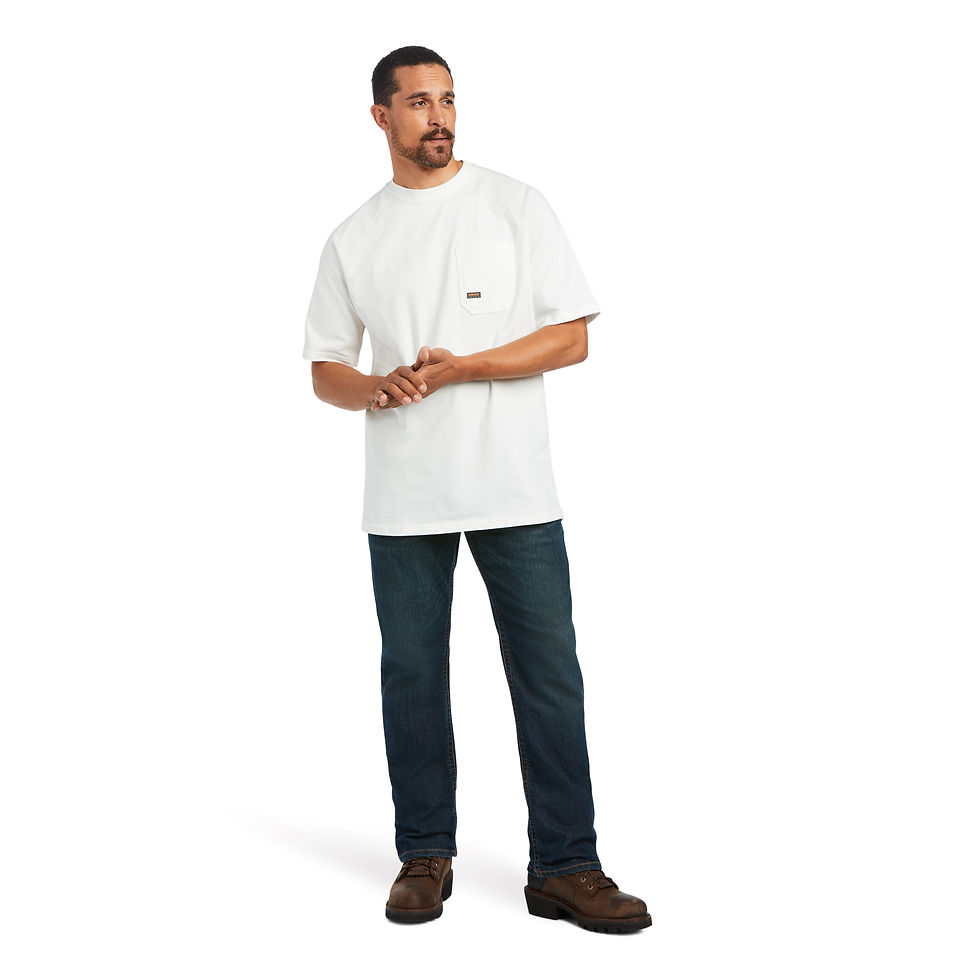 Thumbnail: Ariat Men's Rebar Short Sleeve White Cotton Strong T-Shirt