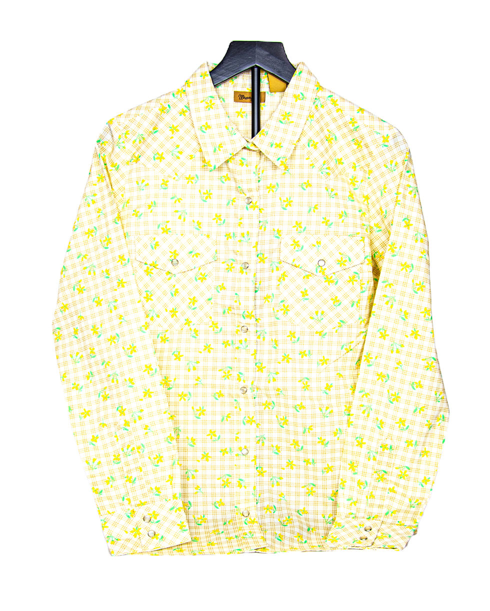 Wrangler Women's Yellow Floral Snap Front Shirt