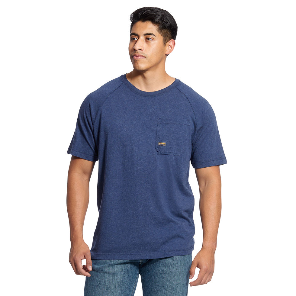 Ariat Men's Rebar Cotton Strong Navy Heather Short Sleeve T-Shirt