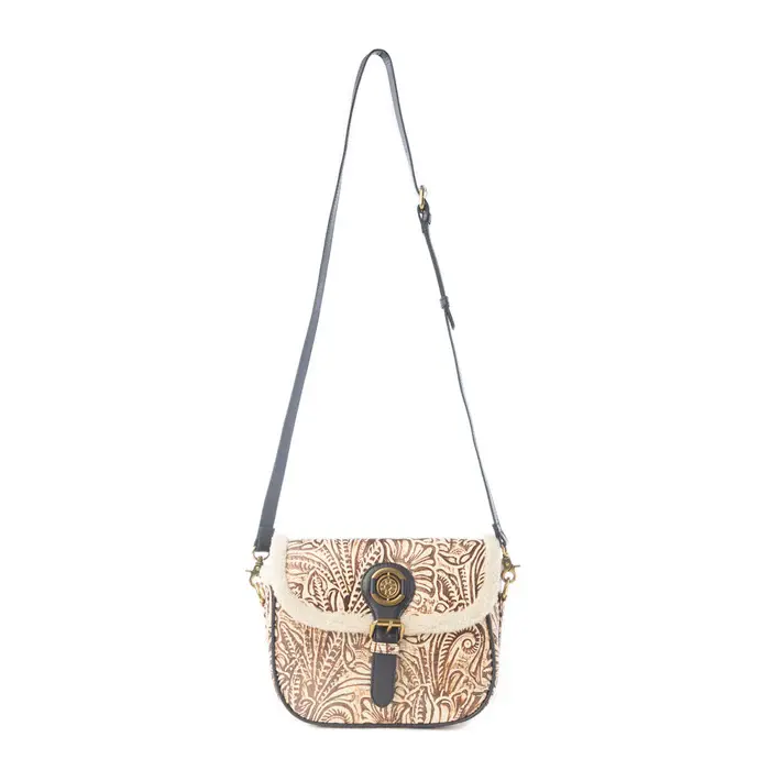 Thumbnail: Myra Raven & Dune Embossed Leather Crossbody Bag