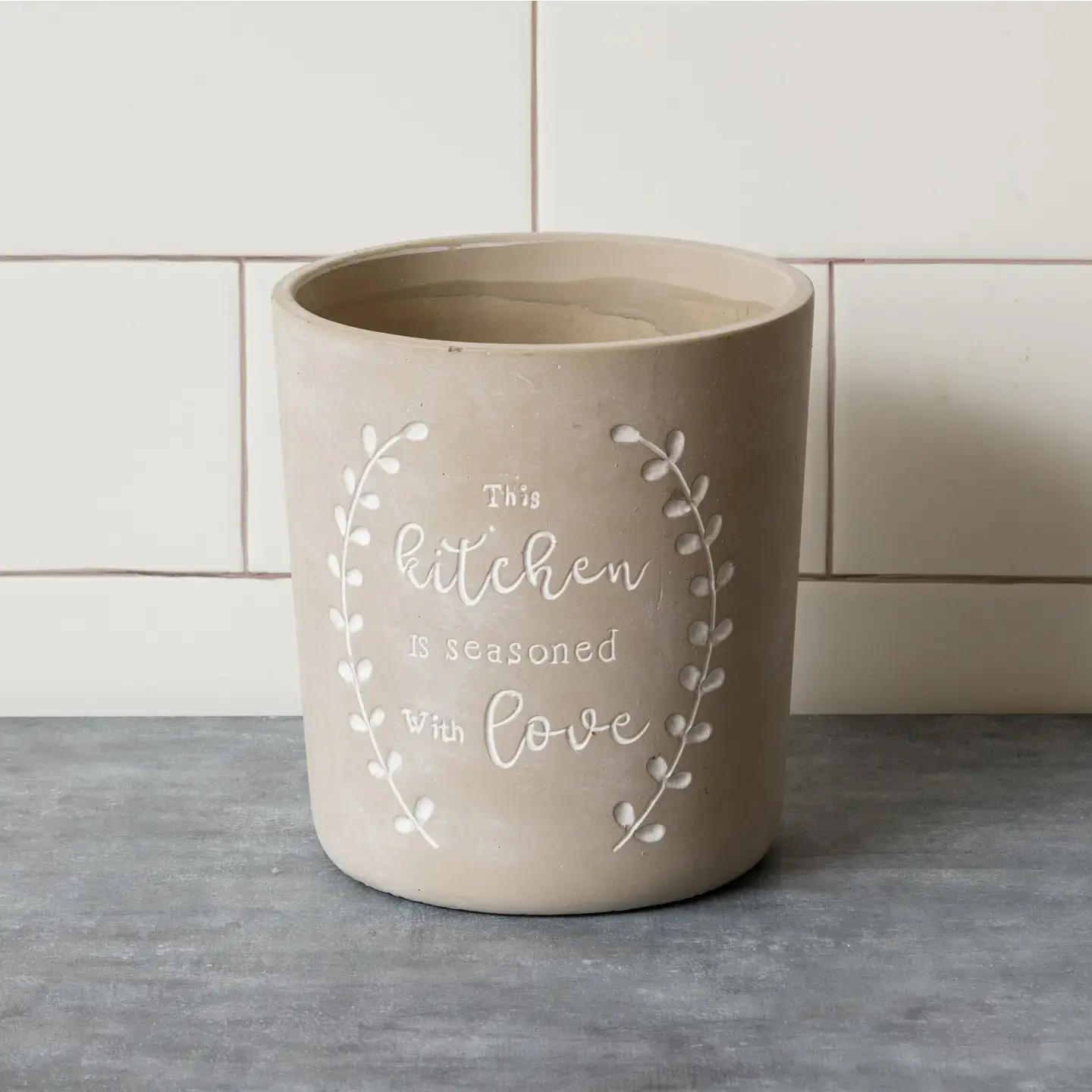 Cement Crock - This Kitchen Is Seasoned with Love