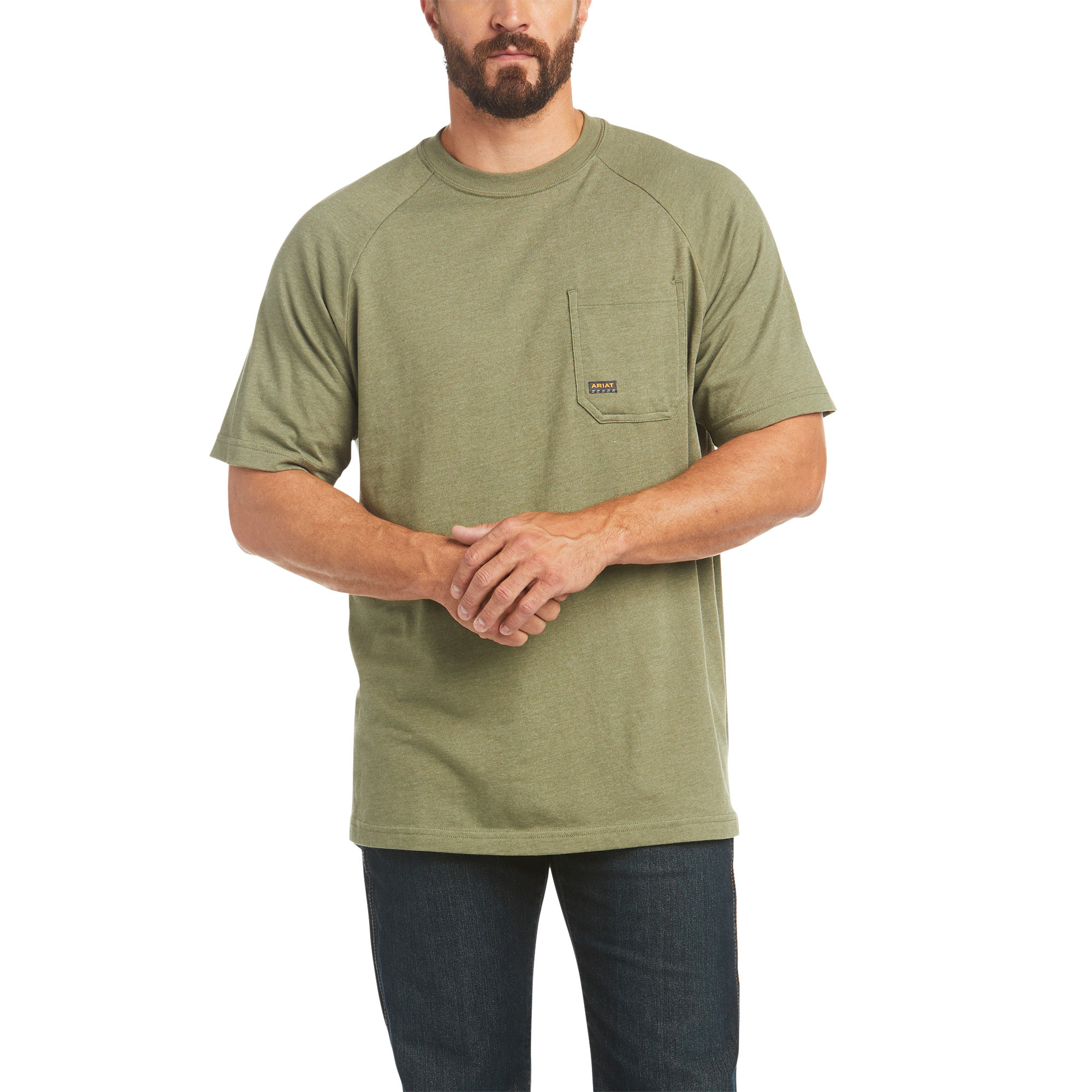 Ariat Men's Rebar Cotton Strong Sage Heather Short Sleeve T-Shirt