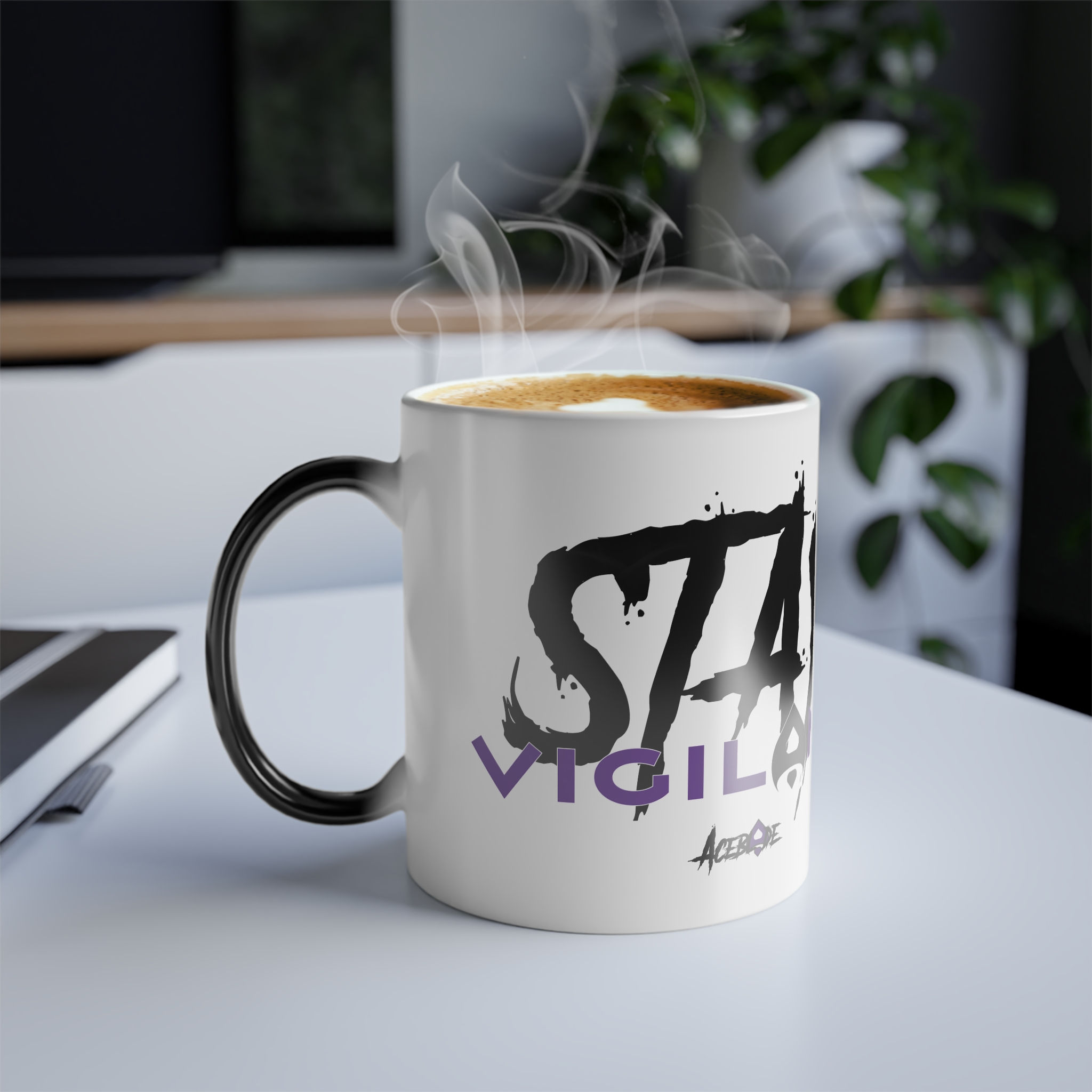 Color Morphing 11oz Mug — Vaporwave Logo Heat-Activated Coffee Cup