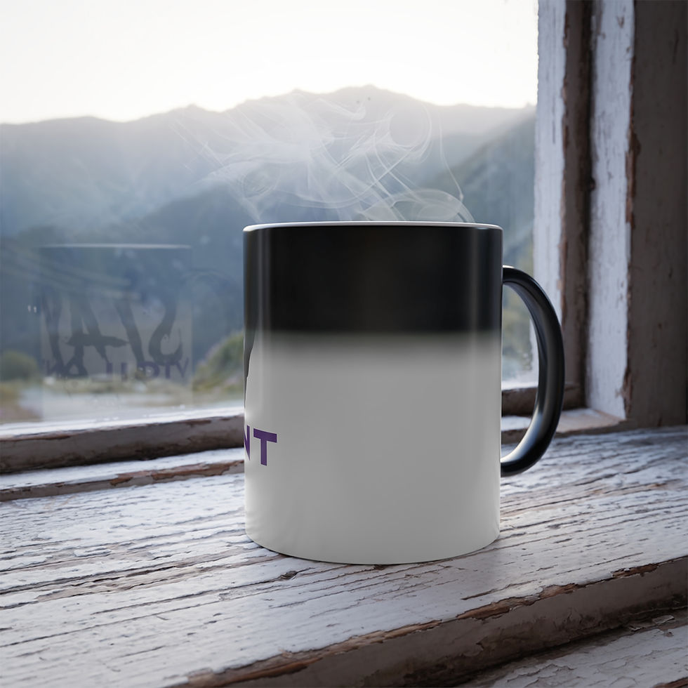 サムネイル： Color Morphing 11oz Mug — Vaporwave Logo Heat-Activated Coffee Cup