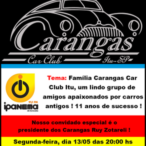 Família Carangas Car Club Itu, um lindo grupo de amigos apaixonados por carros antigos! 11 anos 
