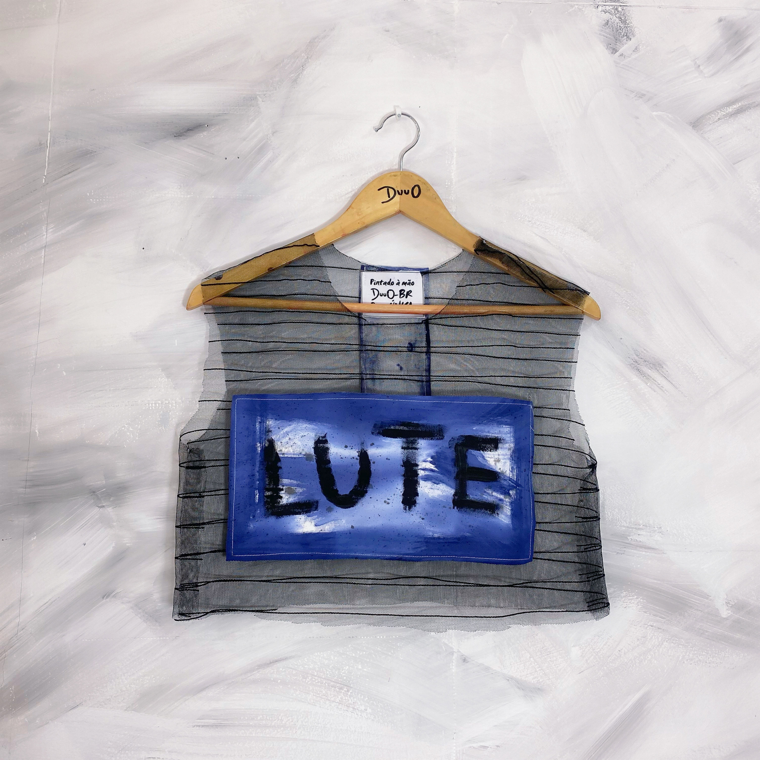 cropped Lute azul Cores