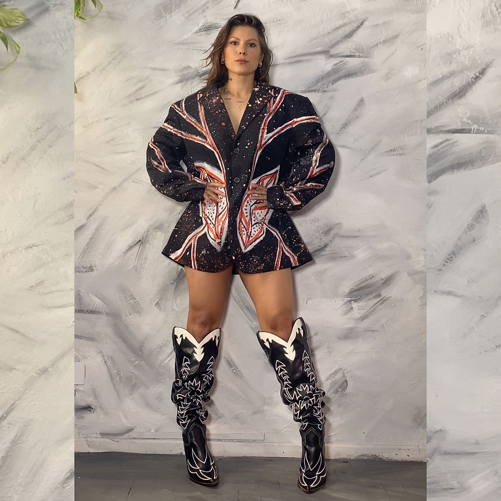 Miniatura: Terno oversized folhas - Coleção Manifesto de Reconexão