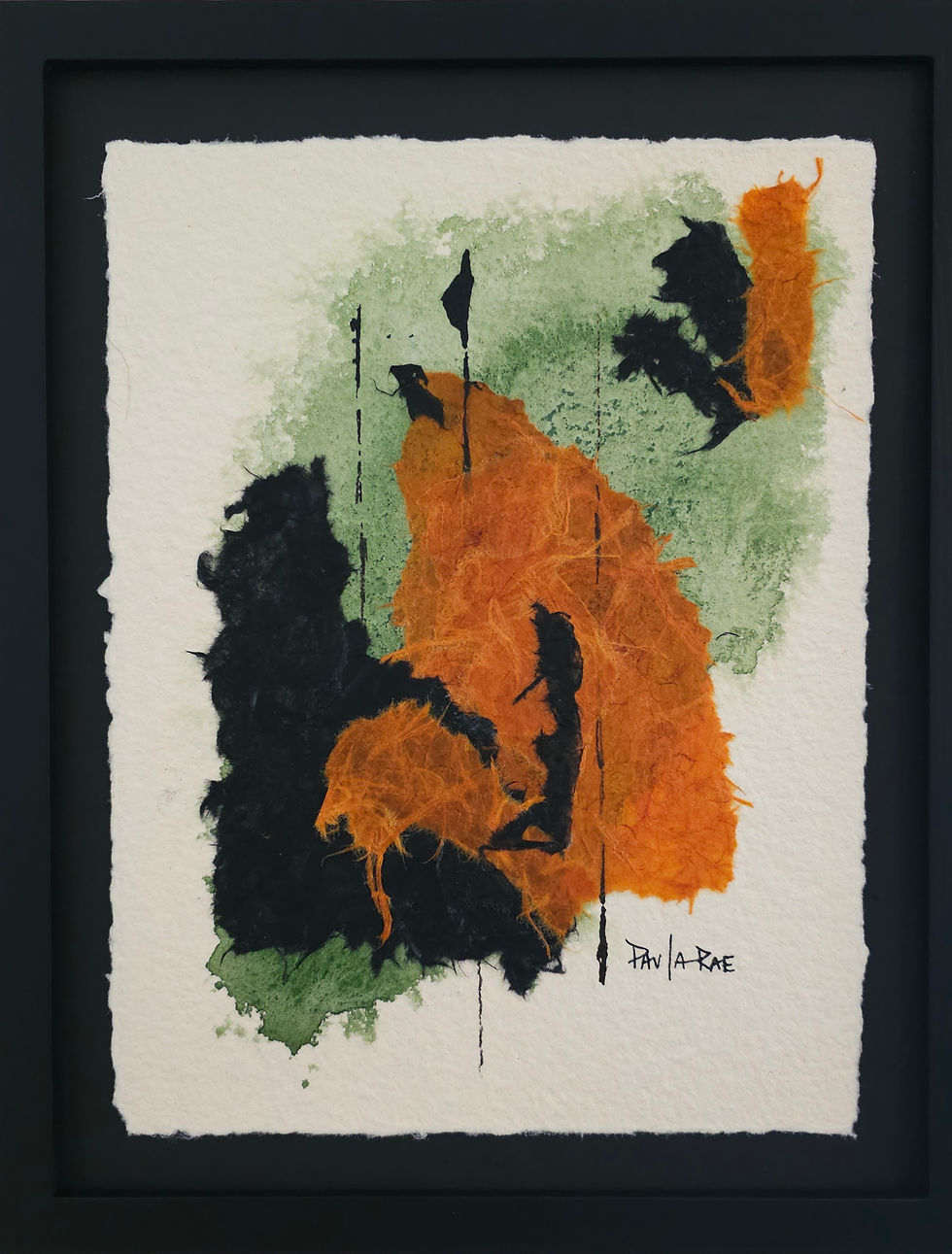 Mixed Media Abstract Artwork Painting (Fiber and Flame)