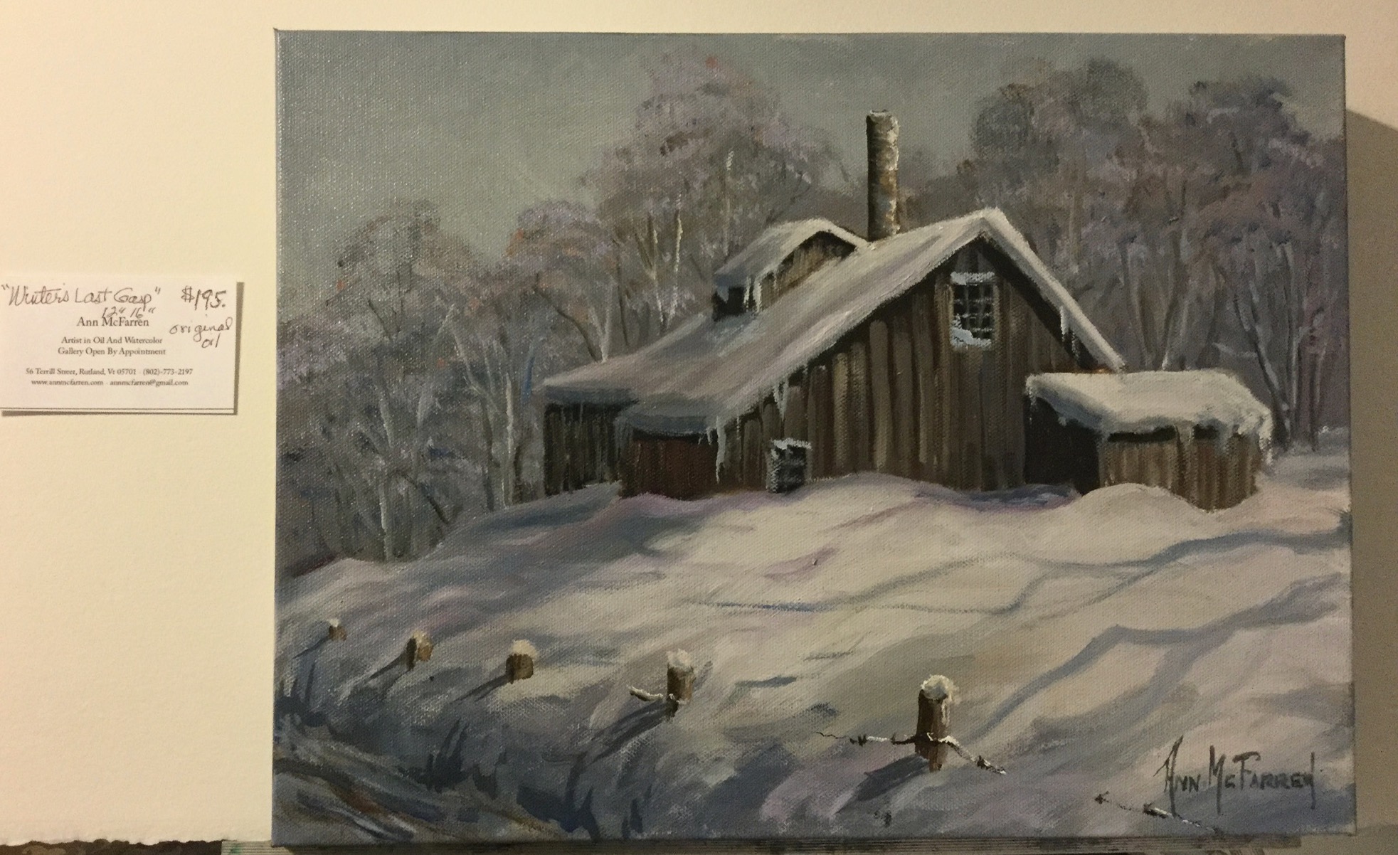 $195 - Winter's Last Gasp - 12"x16"