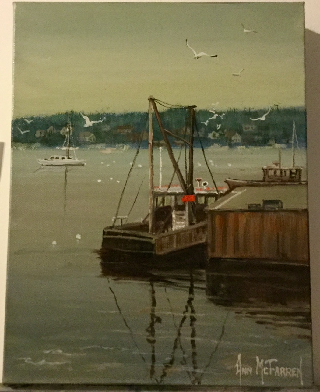 $175 - York Harbor Reflections - 11"x14"