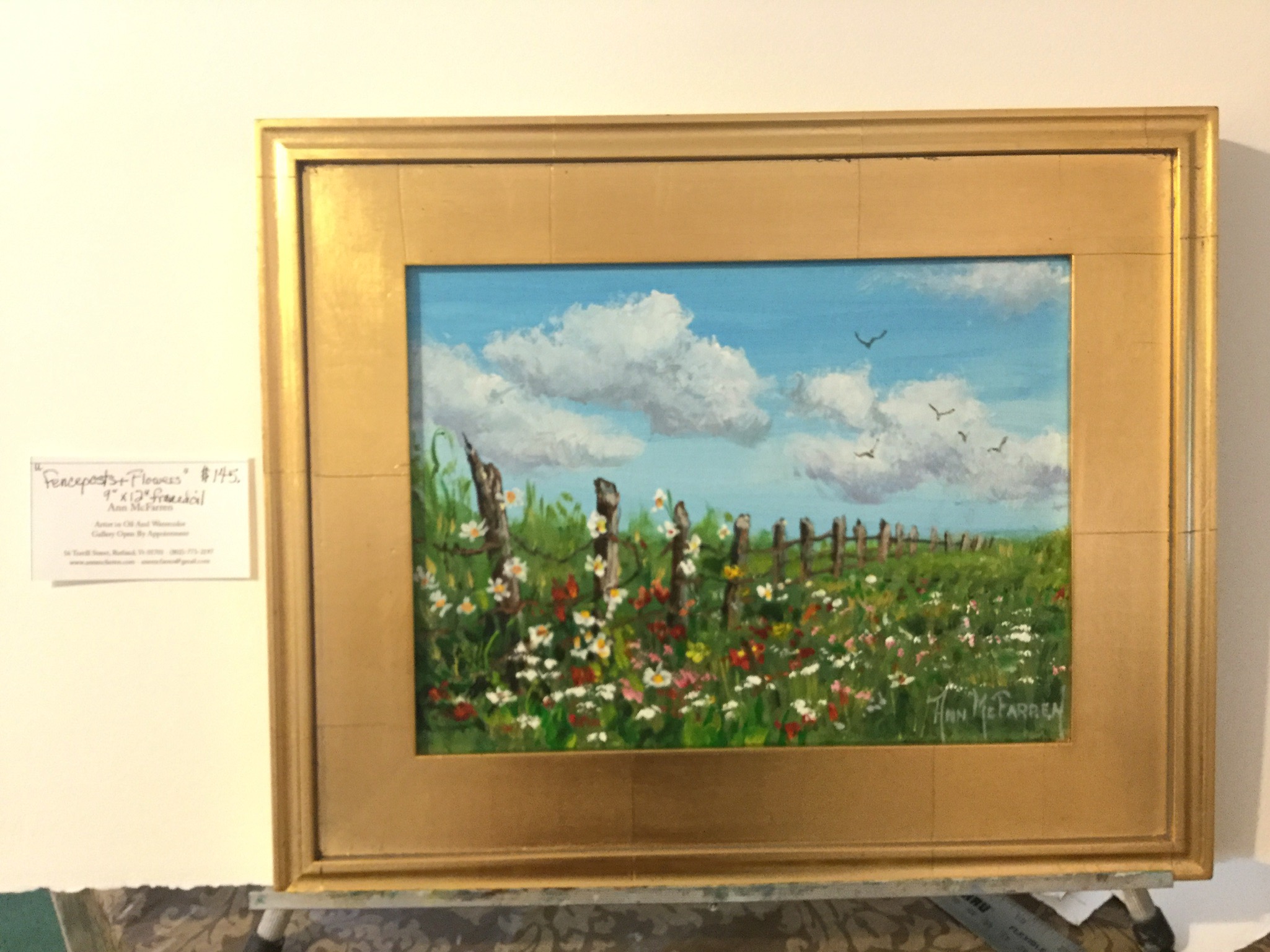 $145 - Fenceposts & Flowers - 8"x10"