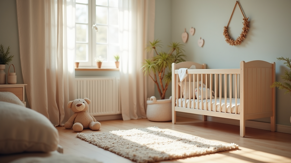 Close-up view of a cozy nursery corner