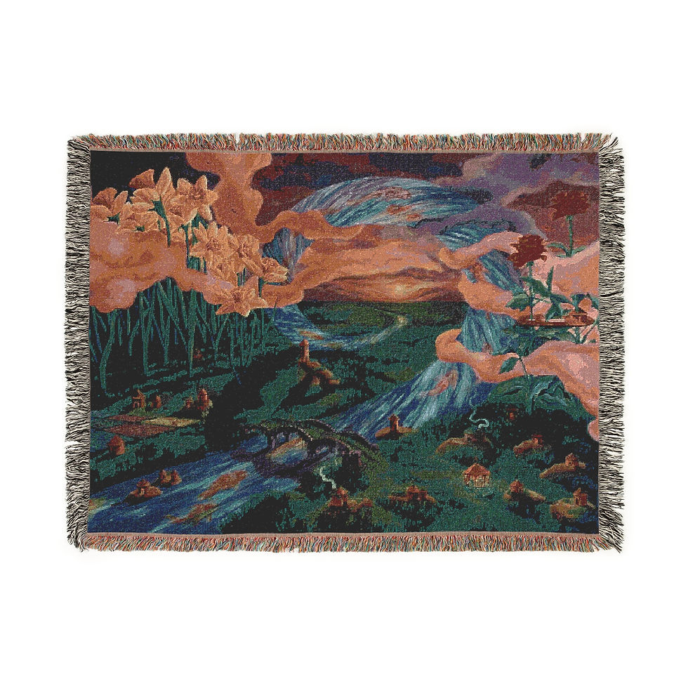 Thumbnail: "Riverclouds" Woven Blanket