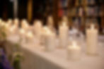 Wedding table styling with white candles and hire items by Flowers By Annette Southern Highlands