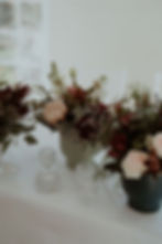 Wedding table styling with pink burgundy flowers and hire items by Flowers By Annette Southern Highlands