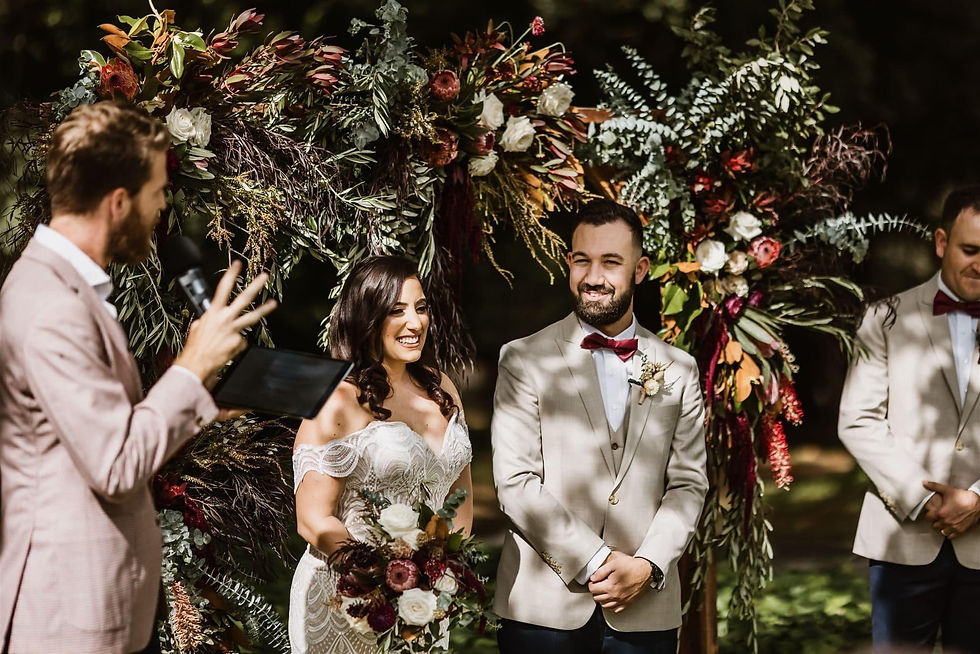 Wedding ceremony flower arrangements and decorations by Flowers By Annette Southern Highlands