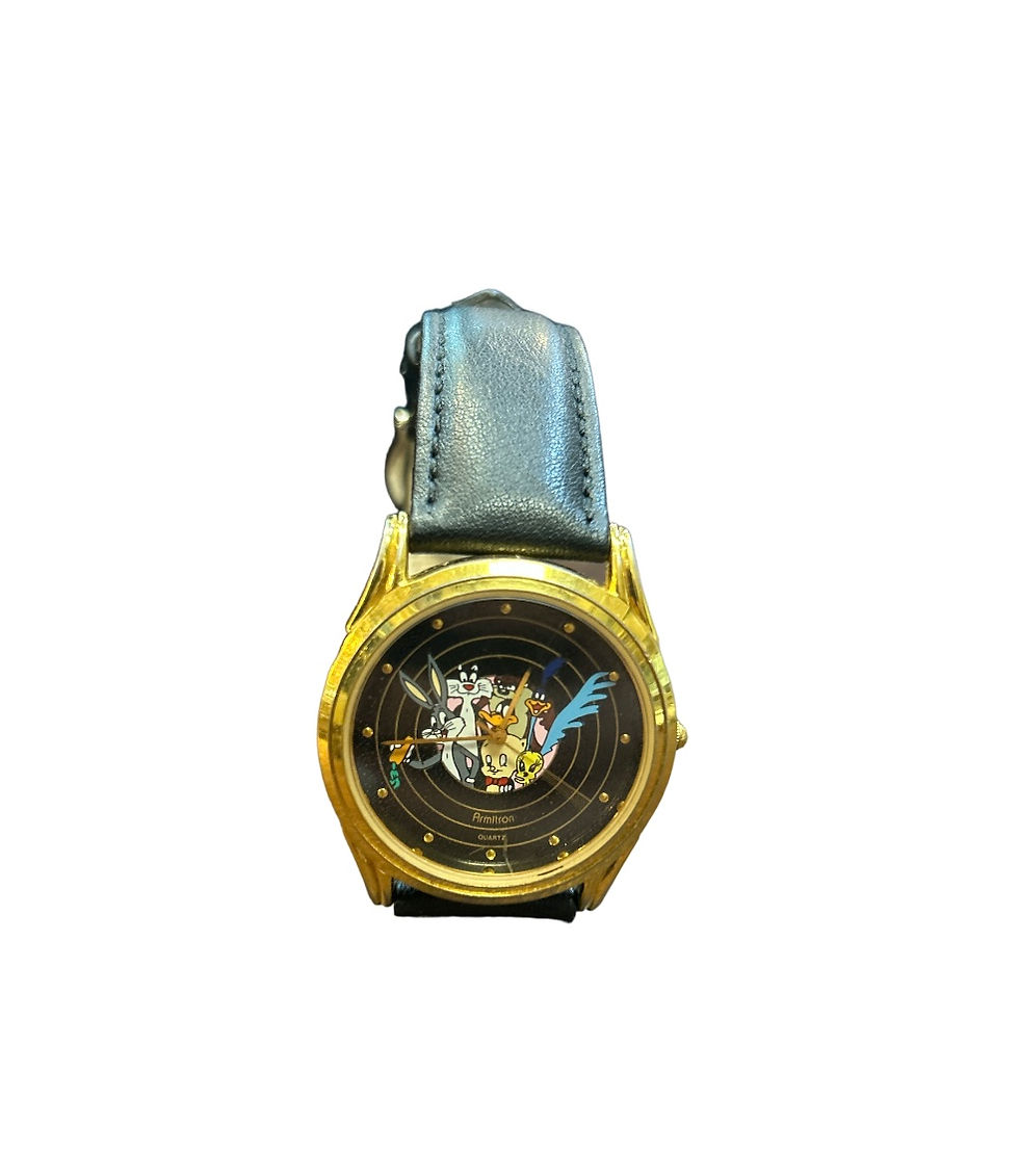 Thumbnail: Armitron Looney Tunes Adult Watch 1990 Warner Bros Bugs Tweety Taz Vintage