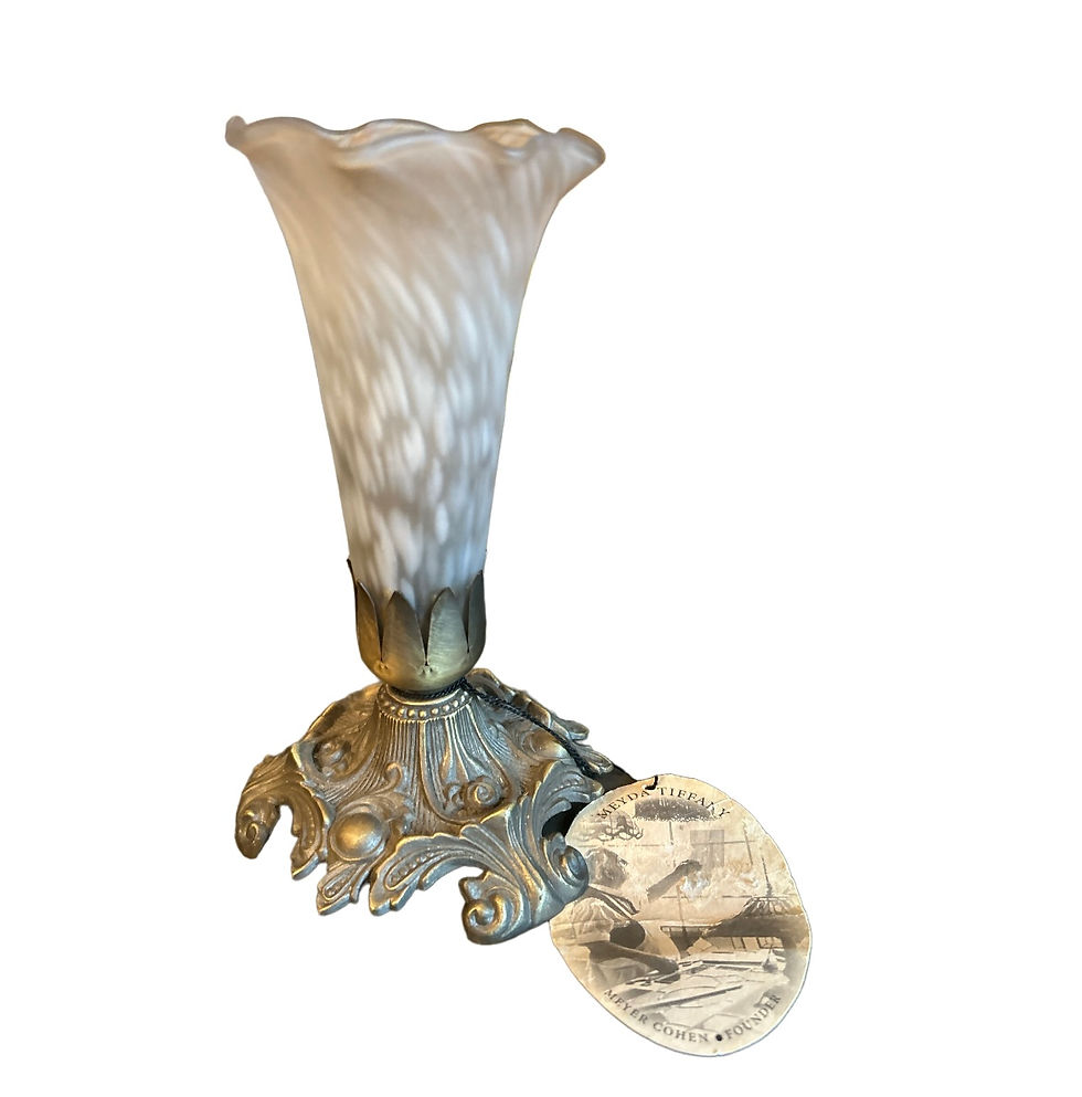Thumbnail: Meyda 7” High Gray Tiffany Pond Lily Accent lamp