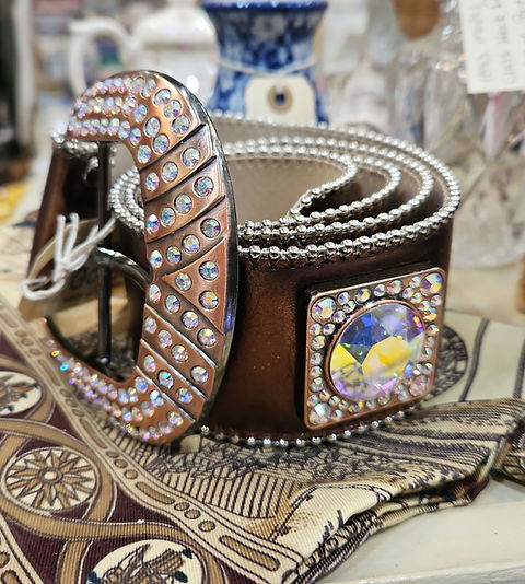 Bb Simon Silver & Gold Genuine Leather Belt Womens Size Large Gold-Bearing B.B.SIMON BELT main image 3