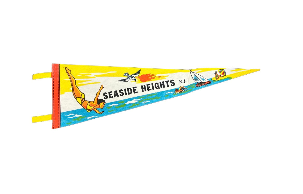 Rare Vintage Seaside Heights New Jersey Pennant 