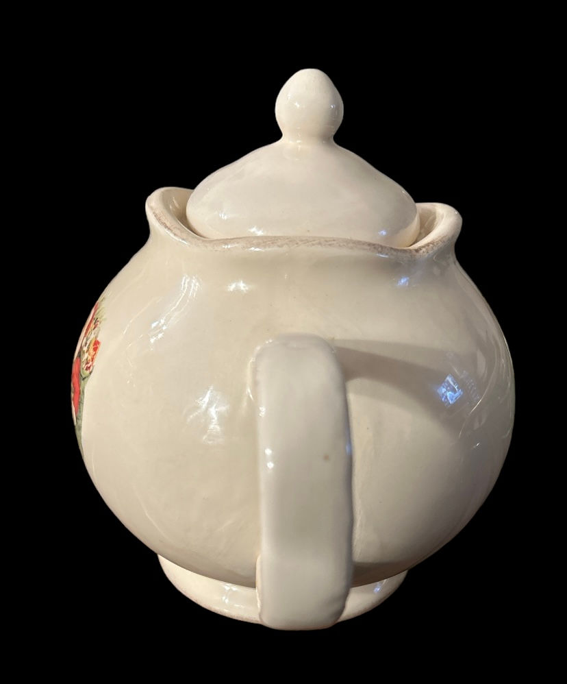 Thumbnail: MAGENTA VINTAGE HOLIDAY CHRISTMAS SANTA TEAPOT TEA POT & LID