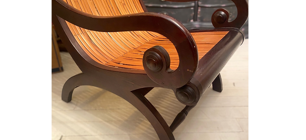 Thumbnail: Mahogany And Bamboo Campeche Chair