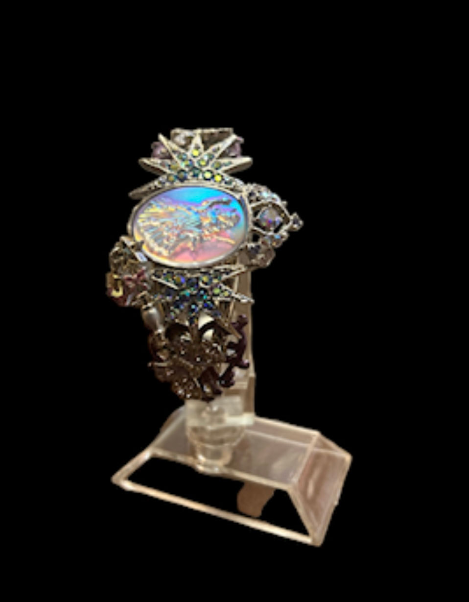 Thumbnail: RARE VINTAGE KIRKS FOLLY FAIRY STONE CUFF BRACELET GORGEOUS FIND 