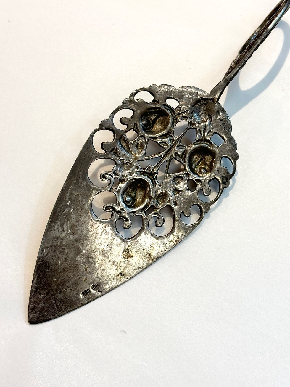 Thumbnail: VINTAGE 800 SILVER PIERCED ORNATE PETIT FOURS SERVER VICTORIAN ELEGANCE