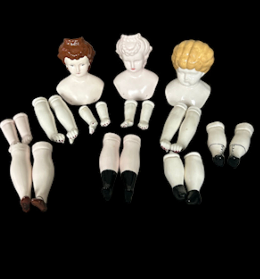 Vintage porcelain? Doll heads and parts 21 pieces 
