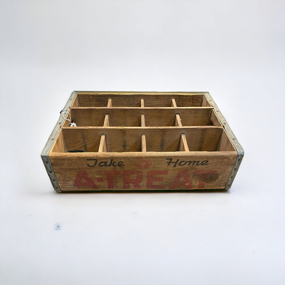 Thumbnail: Vintage A-Treat Wood Soda Crate Great Graphics! Allentown Pa
