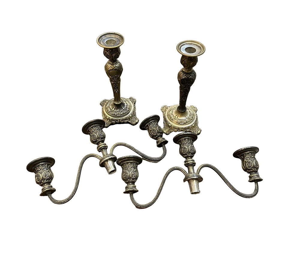 Thumbnail: Vintage Victoria Rose w.m. Rogers and Son Candelabras, a Pair
