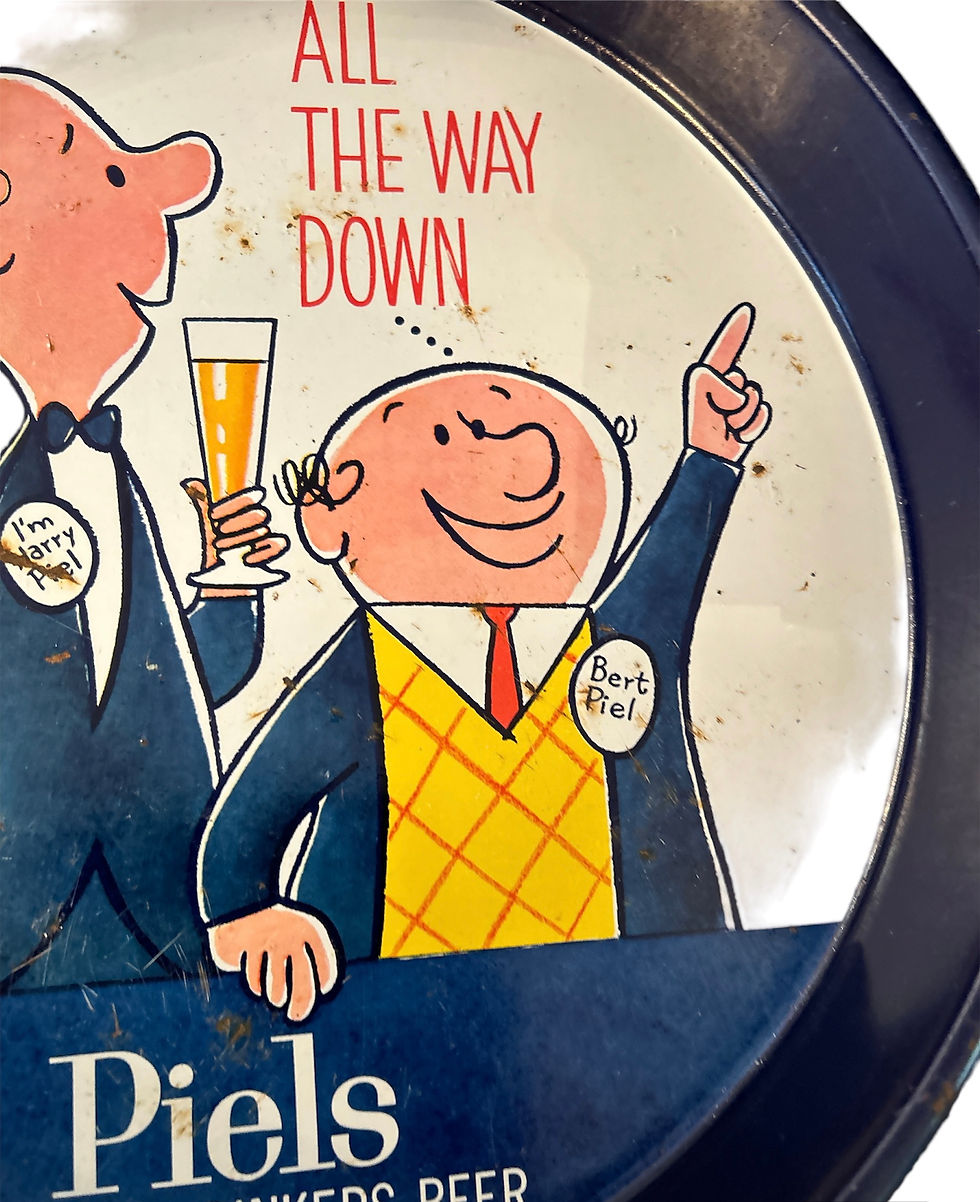 Thumbnail: Vintage 1957 MCM Piels Beer Serving Tray 13” Harry And Bert Brooklyn NY