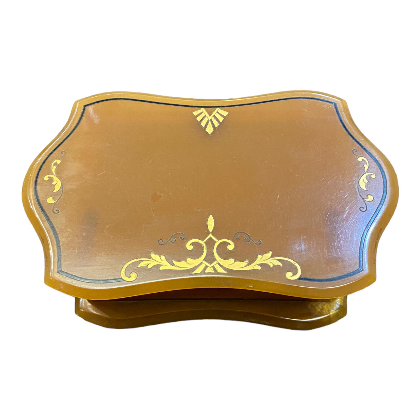 Antique Celluloid Jewelry Dresser Trinket Box Laurelton Amerith Arch French