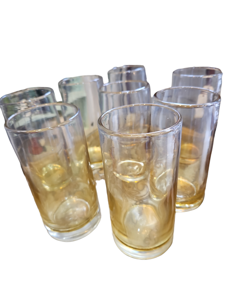 Thumbnail: SET of 4 Large 18oz Hand Blown Mexican Amber Tumbler Drink Glasses