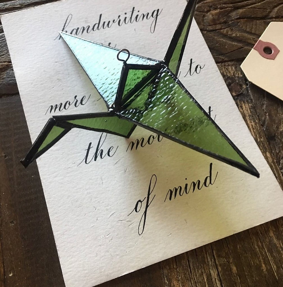 Thumbnail: Stained Glass Origami Crane Sculpture