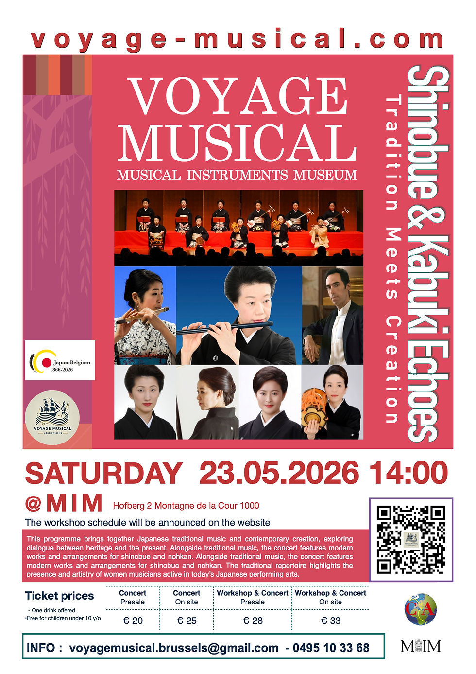 Shinobue & Kabuki Echos in May in Brussels