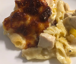 Chicken Cheesesteak Baked Ziti