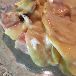 cheese ham and sliced potato casserole