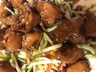 teriyaki chicken with broccol slaw