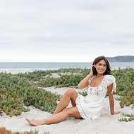 Image of a senior girl posing on a beach