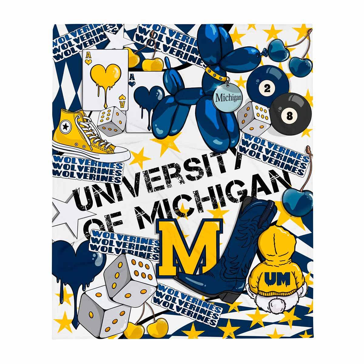 College Blanket Lucky Design - Michigan