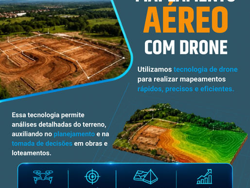 🚁 MAPEAMENTO AÉREO COM DRONE: tecnologia que transforma dados em decisões!