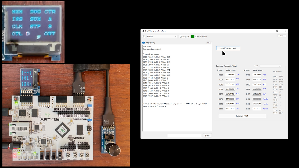 VHDL 8-bit CPU - Runtime RAM Updates