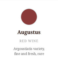 Philia Augustus natural wine card – red wine from Avgoustiatis, Samos
