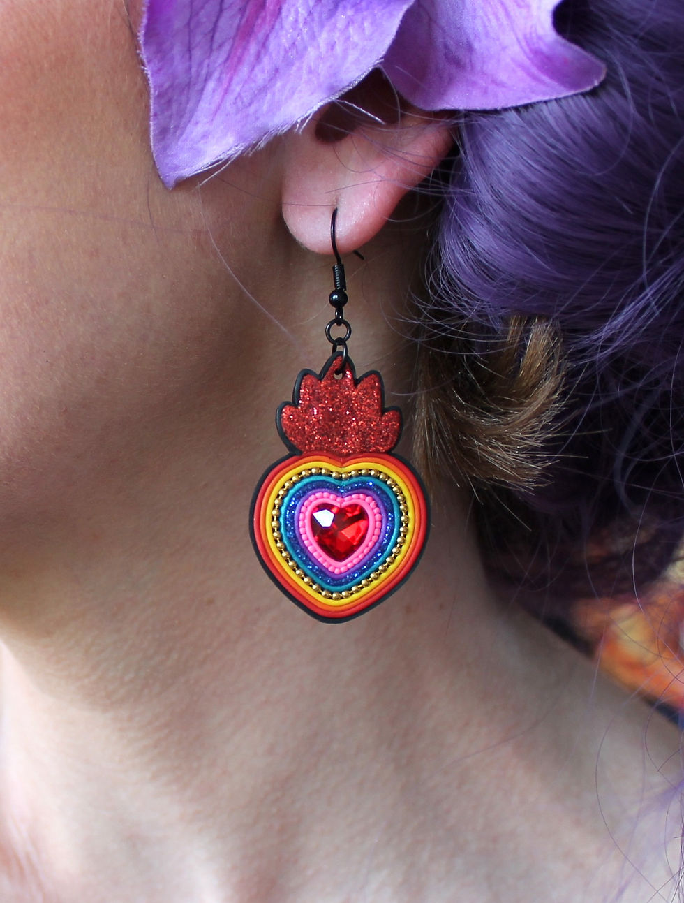 Thumbnail: Boucles d'oreilles Rainbow sacré