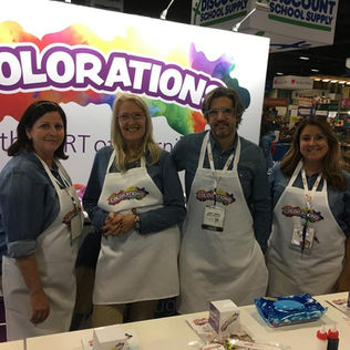 Colorations art supply demonstration team at the brand launch during the 2016 NAEYC Annual Conference, led under John Forsht’s creative direction