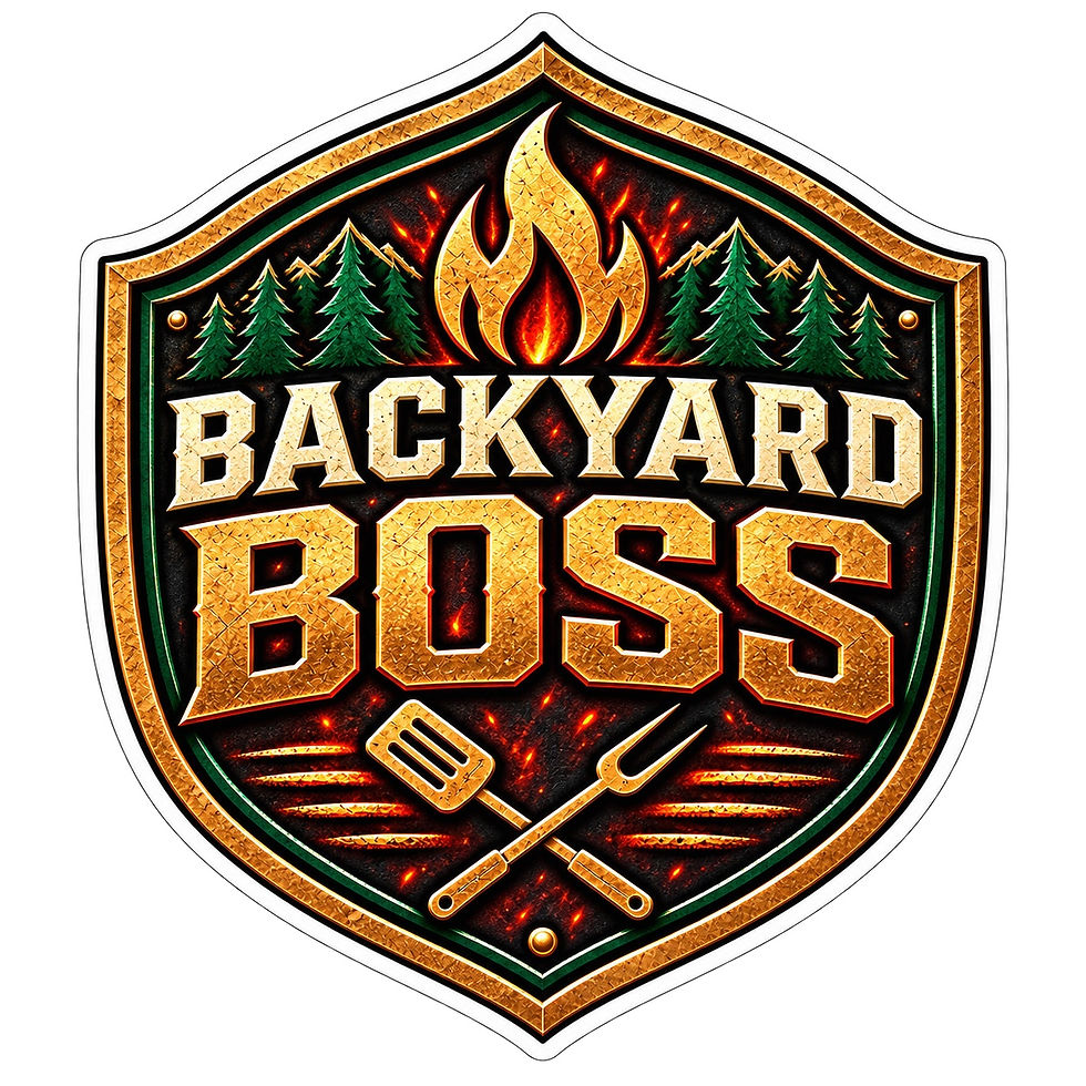 Thumbnail: Backyard Boss logo design preview for black apron