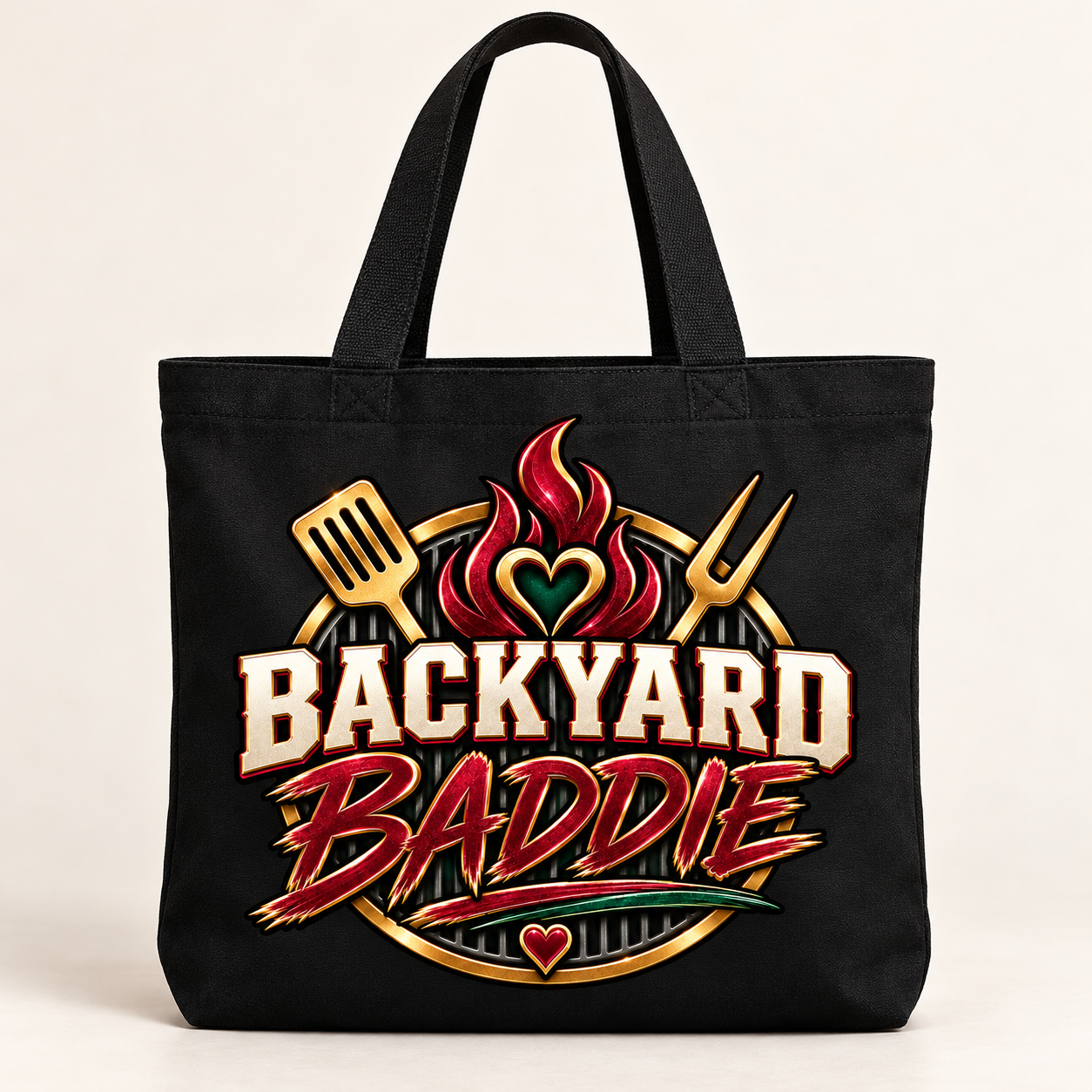 Backyard Baddie black tote bag
